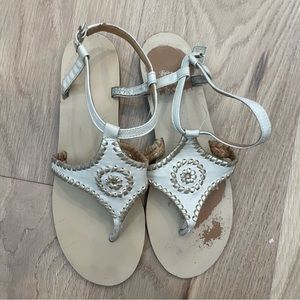 Jack Rogers white thong white sandal size 8